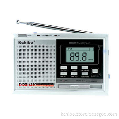 High-Sensitivity 12-Band Digital Display Radio with Clock Control and Tone Switch